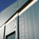 Close up, metal building exterior