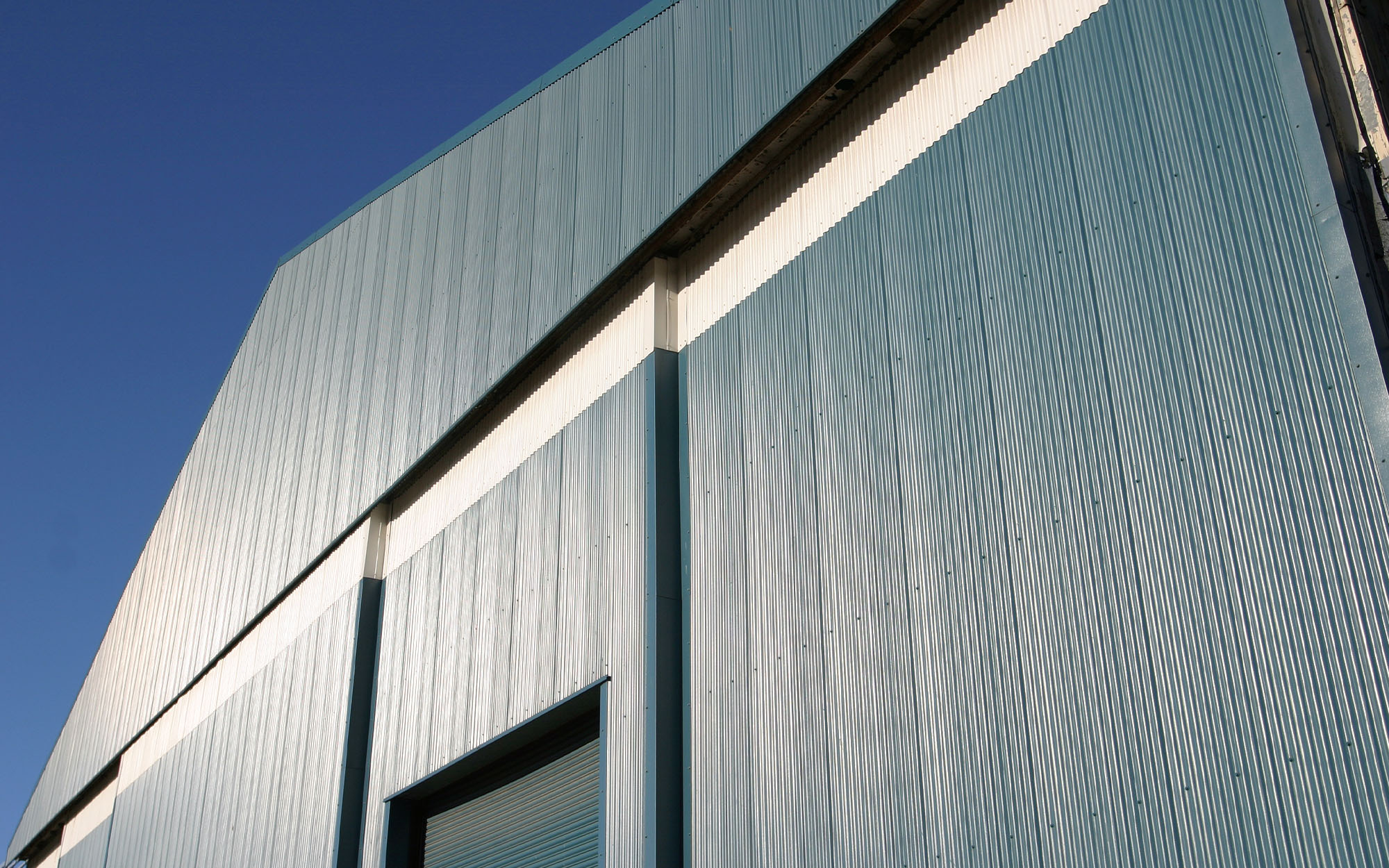 Close up, metal building exterior