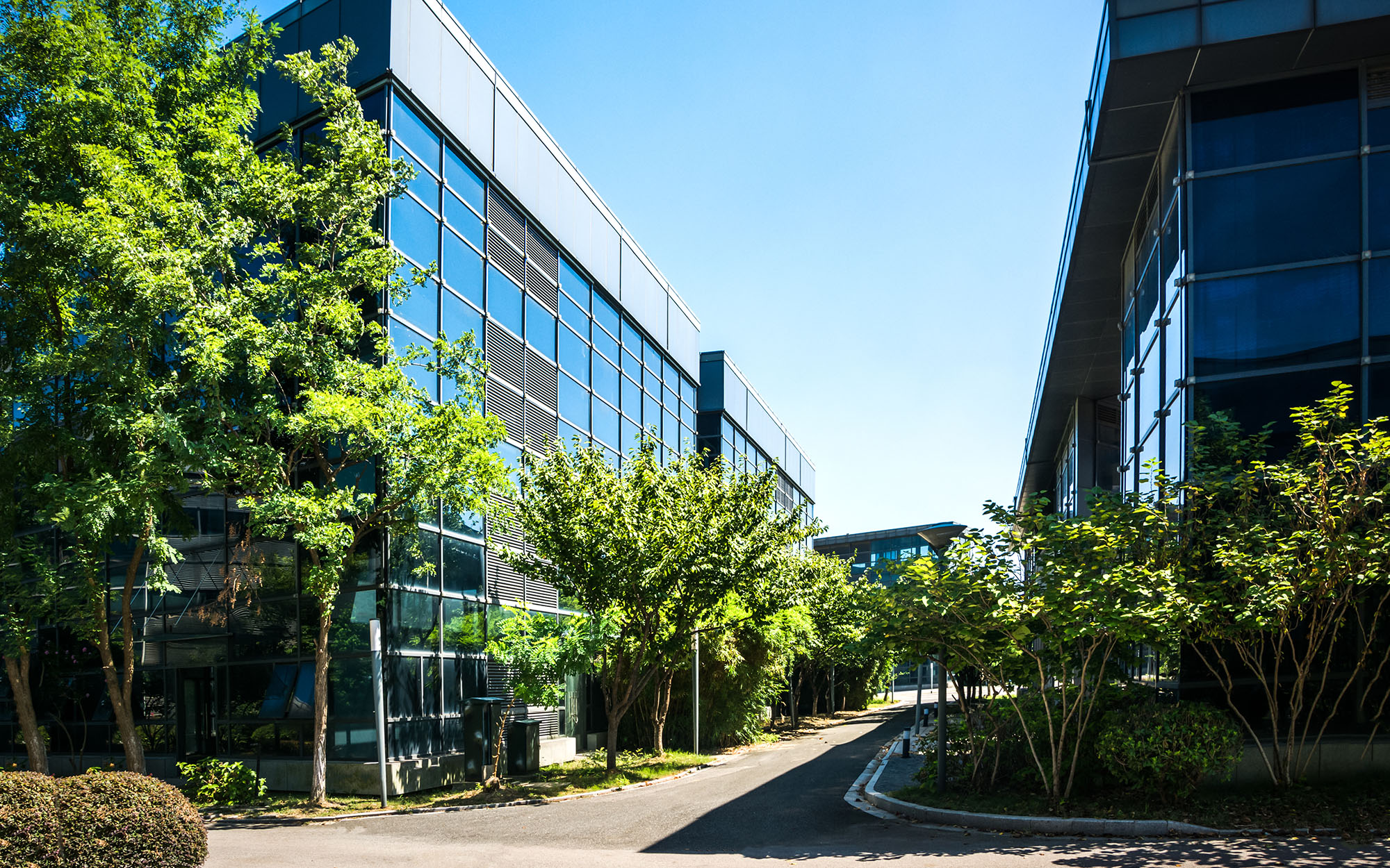 exterior of a modern small office building