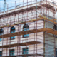 scafolding on restored commercial building